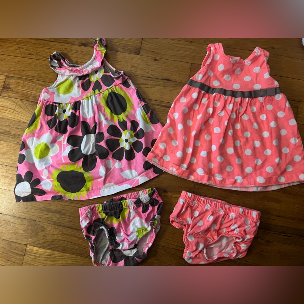 Carter's Pink and Floral dress with Diaper Cover Set